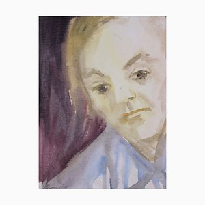 Dzidra Ezergaile, Retrato, años 60, Acuarela sobre papel