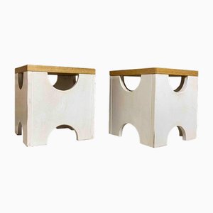 Set of Wooden Stools attributed to Ettore Sottsass for Poltronova, Italy, 1963