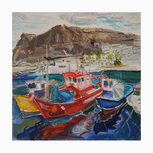 Jackson, Gran Canaria, Fishing Port and Boats, 2010, Oil on Canvas