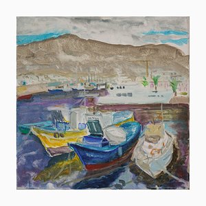 Jackson, Gran Canaria, Fishing Boats, 2010, Olio su tela