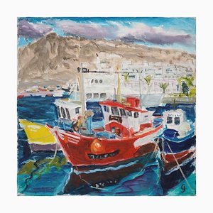 Jackson, Barcos de pesca, Gran Canaria, 2010, óleo sobre lienzo