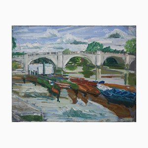 Jackson, Richmond Bridge and Skiffs, 2010, Huile sur Toile