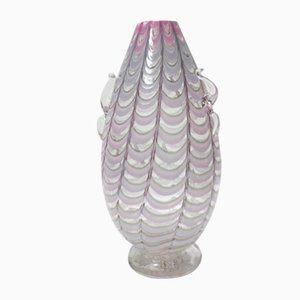 Vase Vintage en Verre de Murano Lilas et Transparent par Alberto Donà, Italie, 1940s