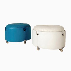 Set of Pouf by Luigi Massoni for Poltrona Frau, 1970s