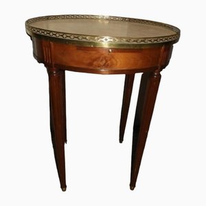 Table d'Auxiliaire Antique en Noyer, Bronze et Marbre