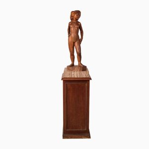 Female Nude, 1970s, Carved Wood