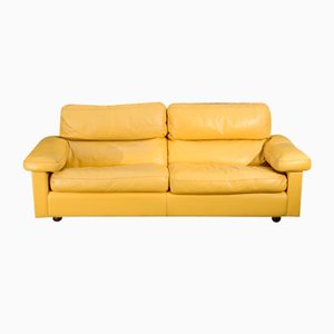 2-Seater Sofa in Yellow Leather from Poltrona Frau, 1980s