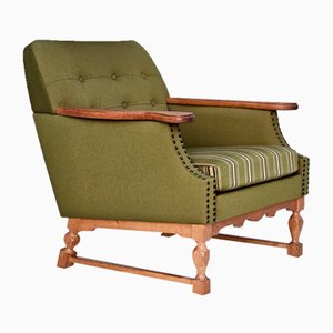 Dänischer Vintage Sessel aus Wolle & Eiche, 1970er