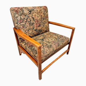 French Armchair with Floral Pattern, 1930s