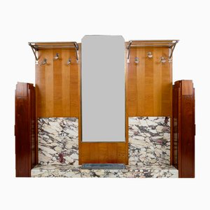 Vintage Art Deco Hall Cabinet in Marble and Mahogany, 1920s