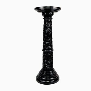 Antique High Pedestal Table in Carved Wood, 1880