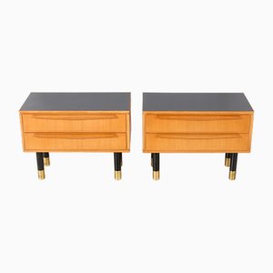 Mid-Century Modern Ash Nightstands or Bedside Tables, 1950s, Set of 2