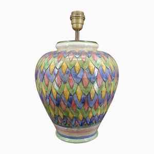 Vintage Italian Deruta Ceramic Lamp,1970s