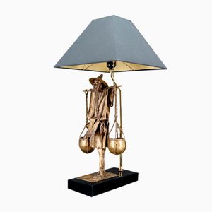 Französische Lampe aus Bronze im Stil von Maison Charles, 1970er