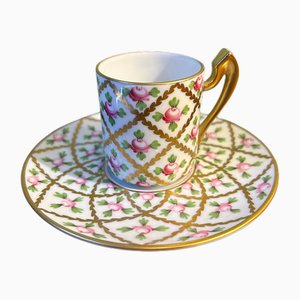 Kaffeetasse mit Untertasse von Herend, 2er Set