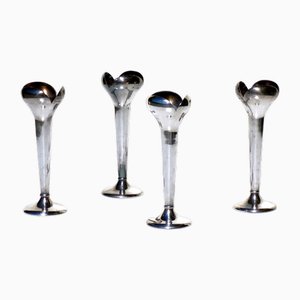 Alpacca Silver Monofiore Vases by Gio Ponti, Calderoni, 1930s, Set of 4