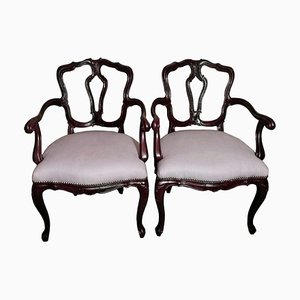 Stühle mit italienischen Armlehnen Modell King im Stil von Louis Philippe, 1870, 2er Set