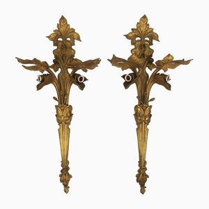 Lampade da parete Art Nouveau in bronzo, metà XIX secolo, set di 2