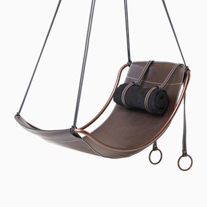 Modern Leather Sling Hanging Chair by Joanina Pastoll