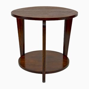 Modern Art Deco Round Pedestal Table in Patinated Oak by André Sornay, 1930