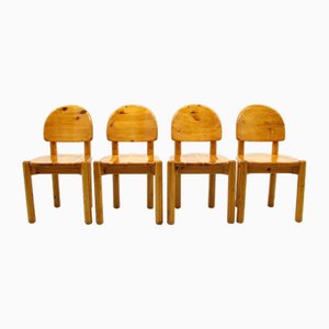 Vintage Esszimmerstühle aus Kiefernholz von Rainer Daumiller, 1990er, 4er Set