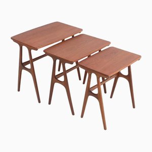 Tables Gigognes No. 40 en Teck par Erling Torvits pour Heltborg Møbler, Danemark, 1960s, Set de 3