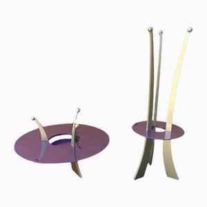 Coffee Table and Clothes Stand by Massimo Morozzi for Edra 1980s, Set of 2