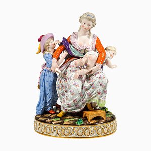 Groupe de Figurines Rococo Love and Indulgence par JC Schönheit pour Meissen, 1840s