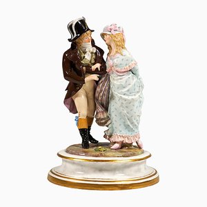 Couple Dressed in Empire Style Costume Figurine Group attributed to H. Goeschl for Meissen, 1940s