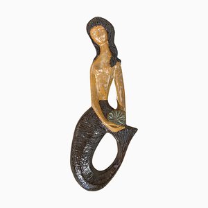 Anfora sirena in ceramica attribuita a Rogier Vandeweghe, Belgio, anni '60