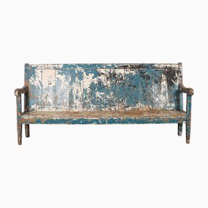Vintage Painted High Back Bench