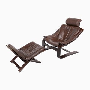 Kroken Lounge Chair with Ottoman by Åke Fribyter for Nelo, Set of 2