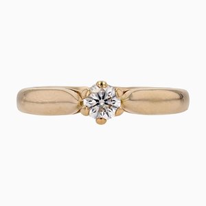 Anillo solitario de oro amarillo de 18 kt con diamante