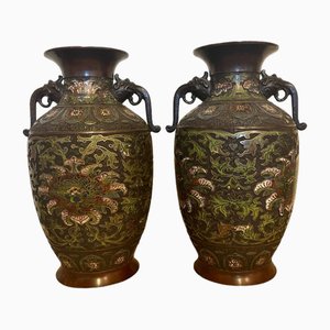 Vases Meiji Cloisonné, Japon, Set de 2