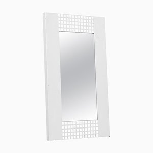 Espejo de metal lacado en blanco al estilo de Josef Hoffmann, años 70