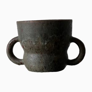 Mid-Century Brutalist Two Handled Pot