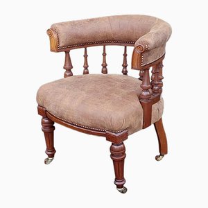 Late 19th Century Walnut Captains Chair