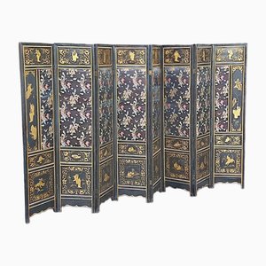 Chinese Regency Lacquered 8-Fold Dressing Screen