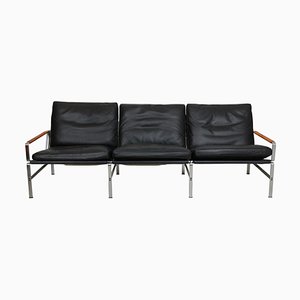 Fk-6730 3-Sitzer Sofa aus schwarzem Leder von Fabricius & Kastholm