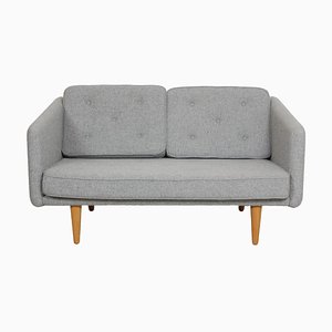 No.1 2-Sitzer Sofa in Grauem Hallingdal von Børge Mogensen