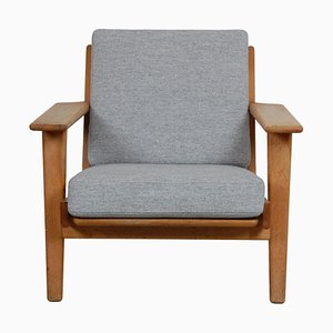 Ge-290 Lounge Chair of Oak and Hallingdal Fabric by Hans Wegner, 1990s