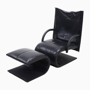 Set of Zen Lounge Chair and Ottoman by Claude Brisson for Ligne Roset, 1980s