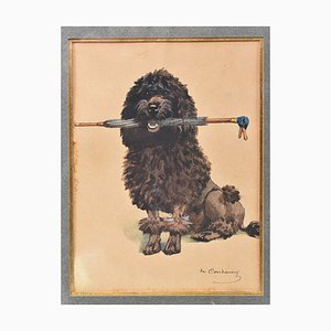 Charles Fernand De Condamy, Ritratto di cani, Acquarello su carta, Fine XIX secolo