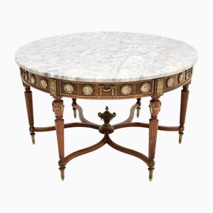 Vintage French Marble Top Coffee Table, 1930s