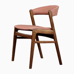 Mid-Century Scandinavian Modern Teak & Fabric Ribbon Back Chair No. 26 by Peter Kirkegaard for Høng Stolfabrik, 1960s