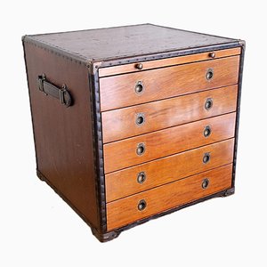 Vintage Campaign Style Chest of Drawers, 1980s