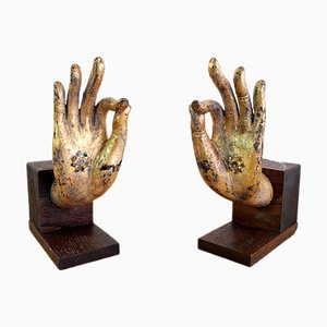 Buddha Hand Fragments Repurposed as Bookends, Thailand, Mid 19th Century, Set of 2