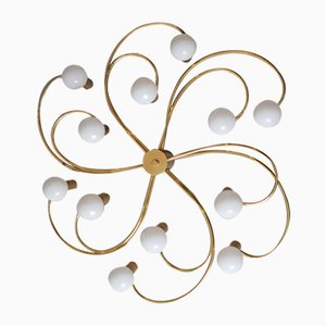Space Age Swirl Ceiling Lamp in Brass from Cosack