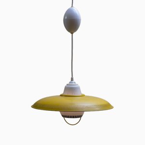 Zitronenfarbene Dänische Vintage Lampe von Bent Karlby für Lyfa, 1960er