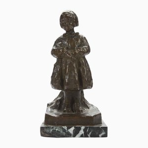 Renzo Zacchetti, Girl with Doll, 1920s, Bronze